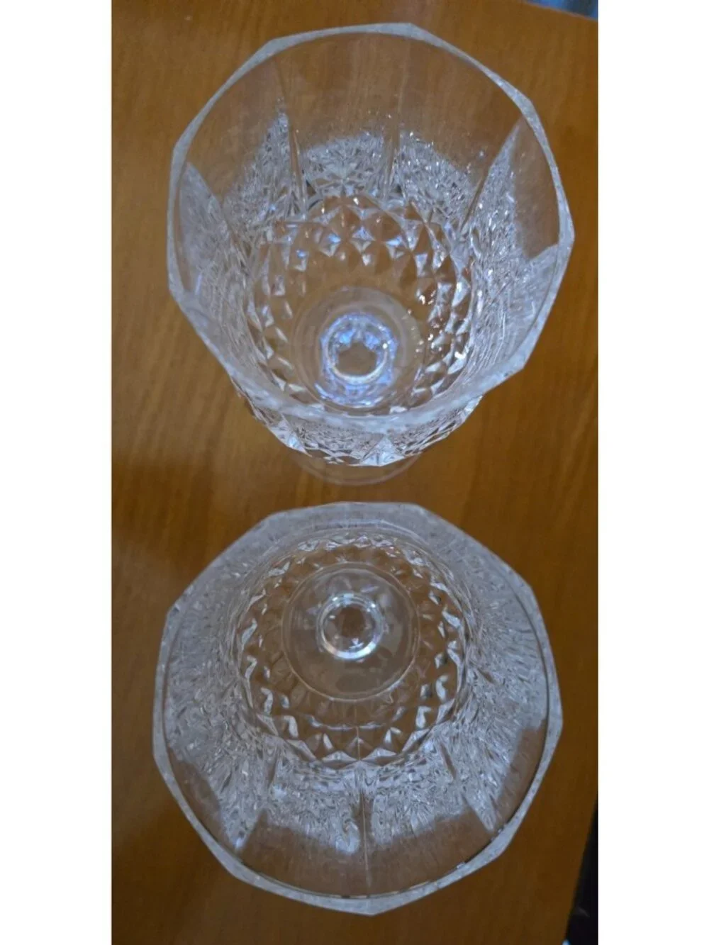 Two Cristal d'Arques-Durand LONGCHAMP 7 inch water Goblets, Solid, Heavy Feel